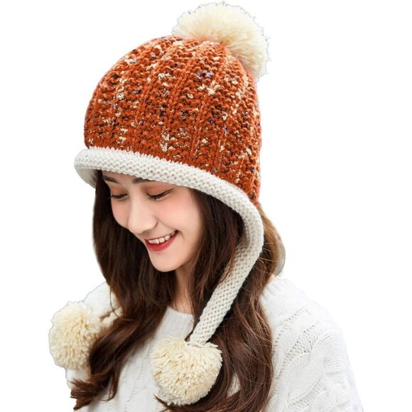 Women Reddish Winter Peruvian Cover Ears Beanie Hat Ear Flaps Sherpa Ski Snow main image 7